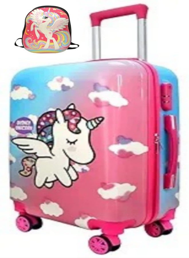 Swarn Products حقيبة سفر للأطفال من سوارن برودكتس، مصنوعة من البولي كربونات، بنقشة زي موحد، مقاس 20 بوصة و13 بوصة؛ حقيبة بعجلات (20+13) - Image 1